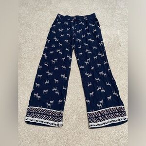 Navy Blue Pants With Zebras Print